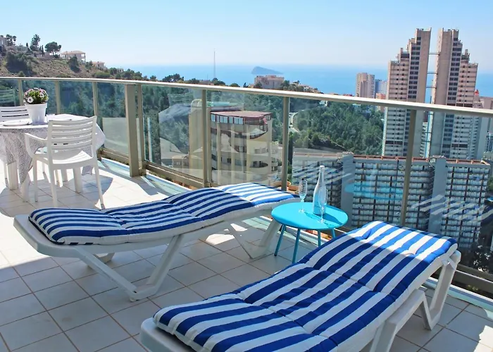 De Lujo Con Terraza Privada Y Vistas Al Mar En Torre Lúgano Apartamento Benidorm