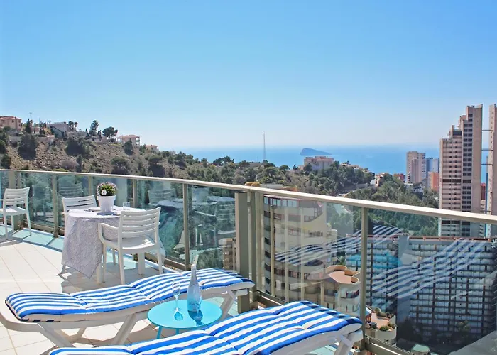 De Lujo Con Terraza Privada Y Vistas Al Mar En Torre Lúgano Apartamento Benidorm